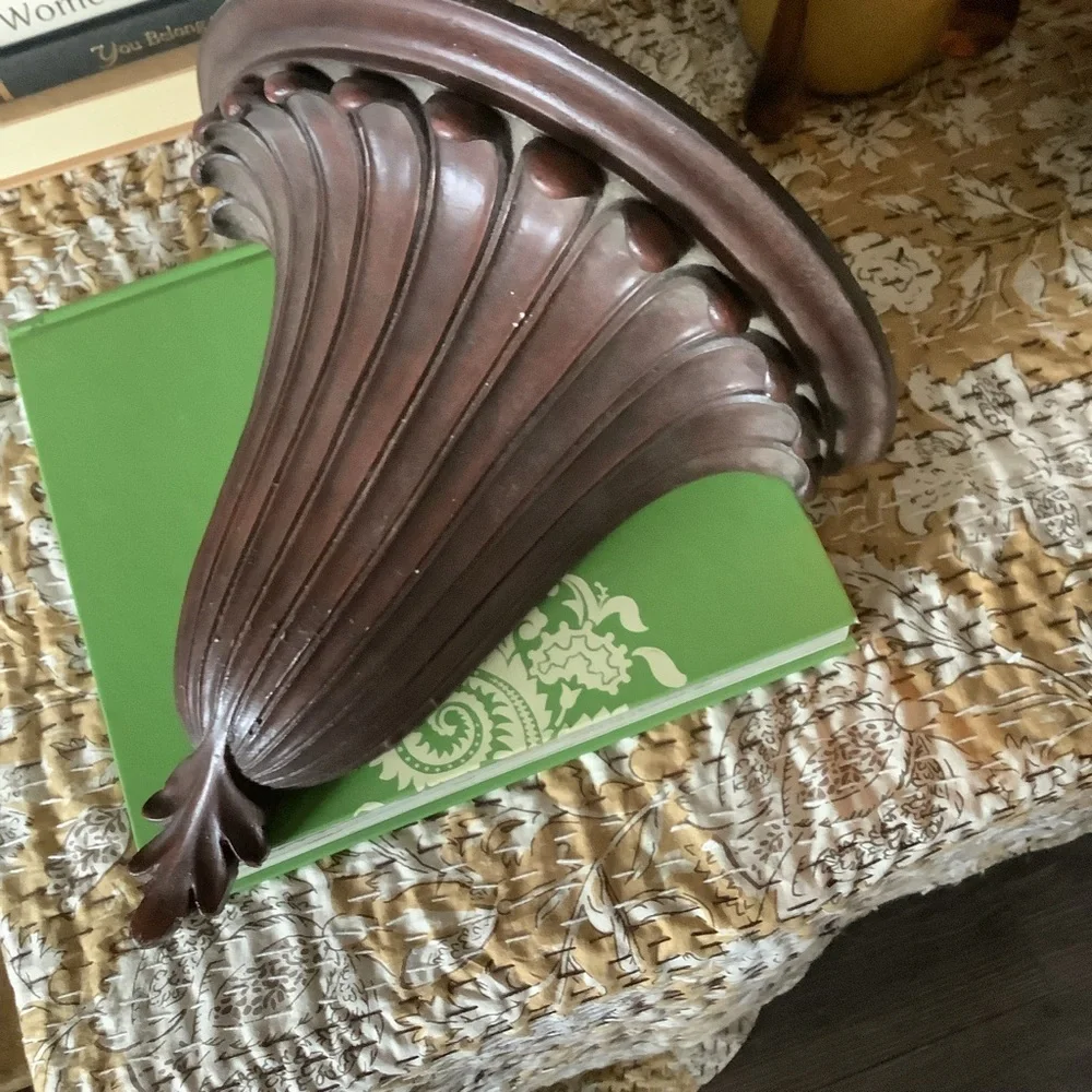 Vintage Antique Fluted Wooden Wood Wall Shelf Original Tag Solid Wood